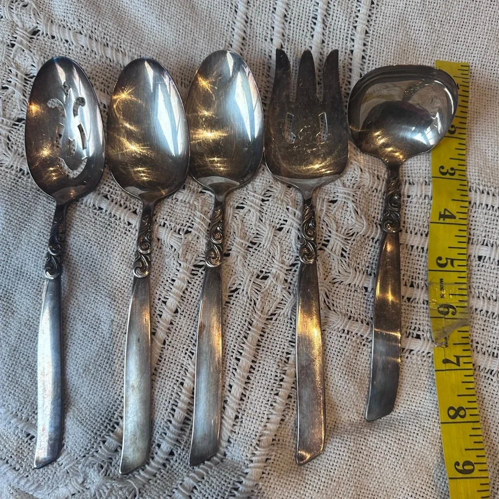 Vintage 1950s Silver Plated South Seas Community Serving Utensils Mixed Lot